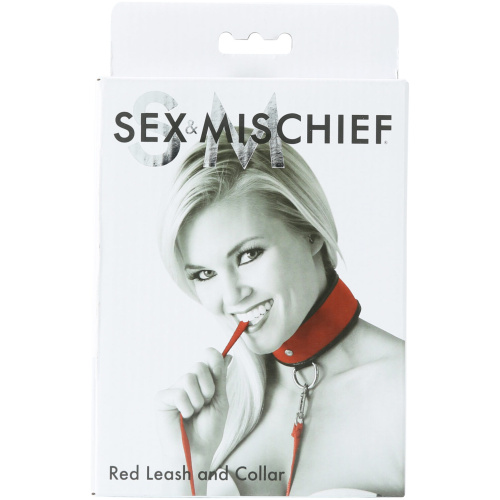 Sex and Mischief Leash and Collar - Red