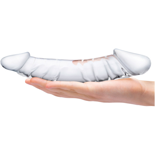10.5 Inch Girthy Realistic Glass Double Dong - Clear
