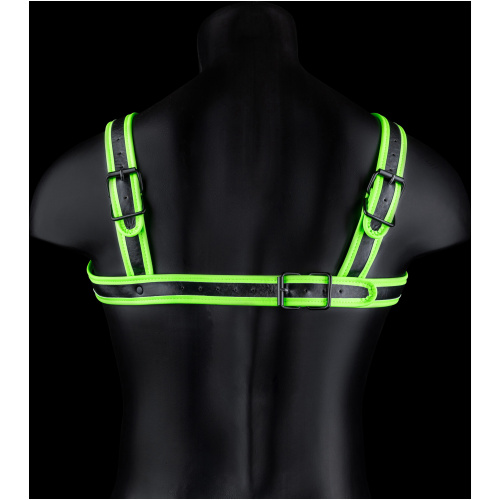 Bonded Leather Buckle Harness - Large/xlarge - Glow in the Dark