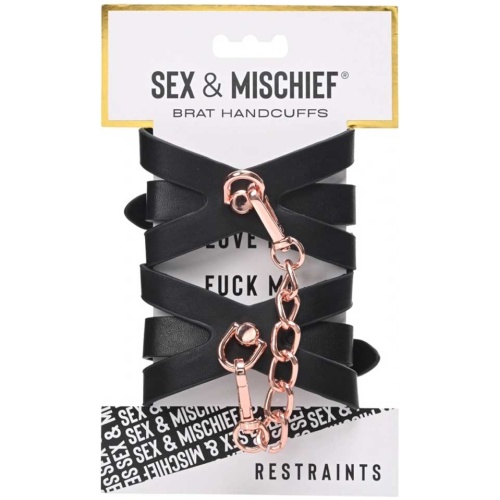 Brat Handcuffs - Black / Rose Gold