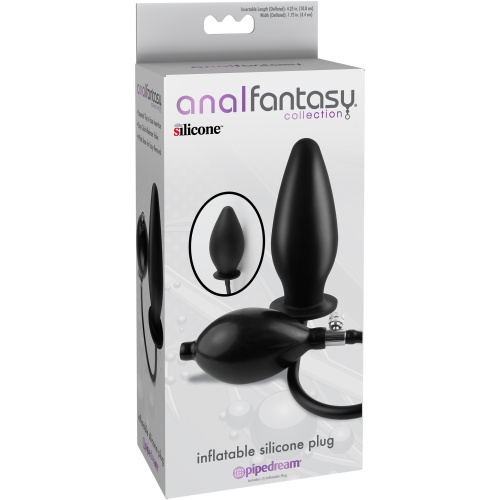 Anal Fantasy Collection Inflatable Silicone Plug - Black