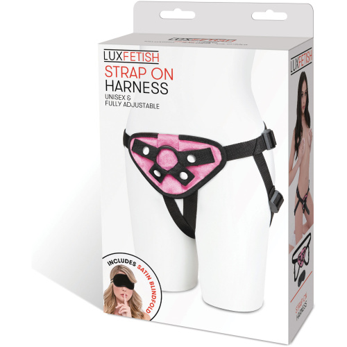 Pink Velvet Strap-on Harness