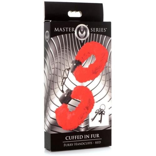 Cuffed in Fur Furry Handcuffs - Red