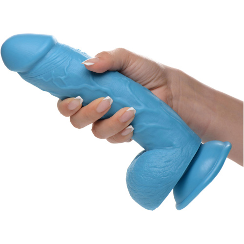 Pop Pecker 8.25 Inch Dildo With Balls - Blue