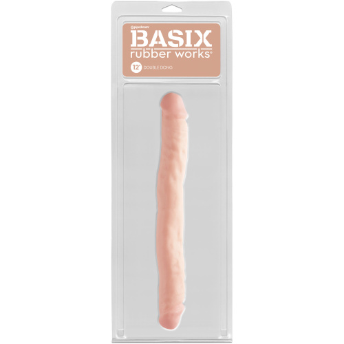 Basix Rubber Works 12 Inch Double Dong - Flesh