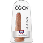 King Cock 6 Inch Cock With Balls - Tan
