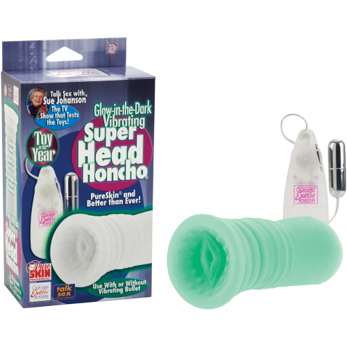Sue Johanson Glow-in-the-Dark Vibrating Super Head Honcho - White