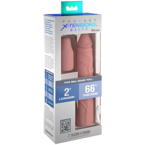 Fantasy X-Tensions Elite 8 Inch Sleeve With 2 Inch Plug - Light