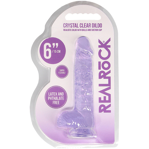 6 Inch Realistic Dildo With Balls - Purple