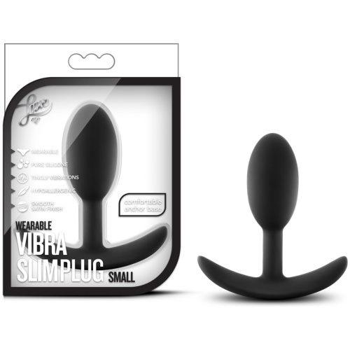 Luxe - Wearable Vibra Slim Plug - Small - Black