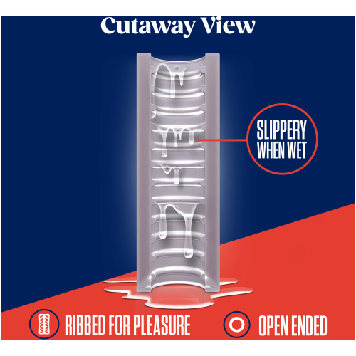 Rize - Ribz - Glow in the Dark Self - Lubricating Stroker - Clear