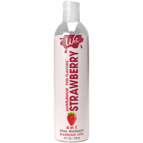Wet Warming Fun Flavors - Strawberry - 4 in 1 Lubricant 4 Oz