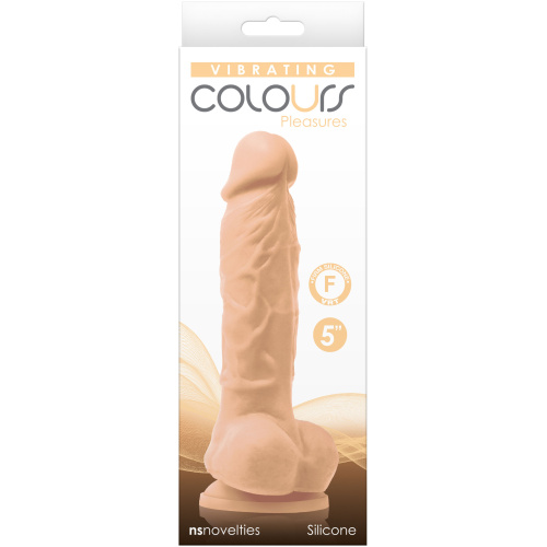 Colours - Pleasures - Vibrating - 5 Inch Dildo -  White