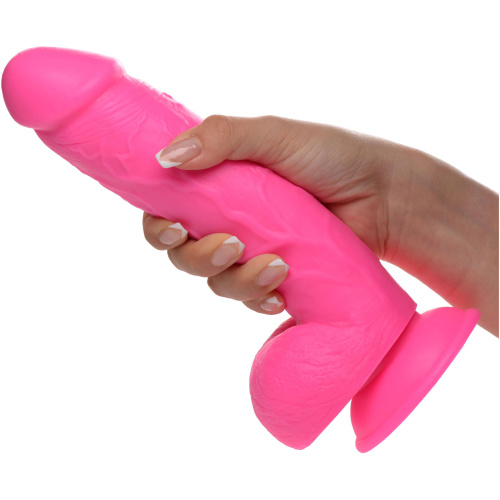 Pop Pecker 8.25 Inch Dildo With Balls - Pink