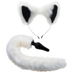 White Fox Tail Anal Plug and Ears Set
