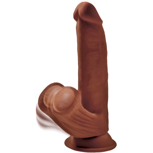 8 Inch Triple Density Cock With Swinging Balls - Brown