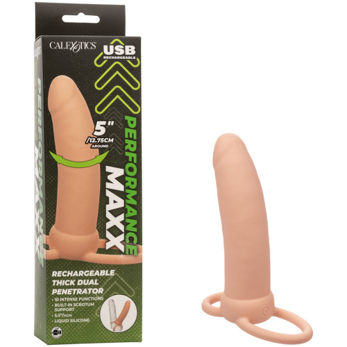 Performance Maxx Rechargeable Thick Dual  Penetrator - Ivory