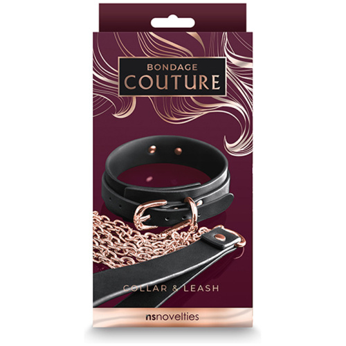 Bondage Couture - Collar and Leash - Black