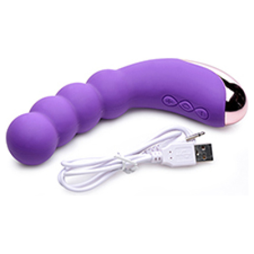 Silicone Beaded Vibrator - Violet