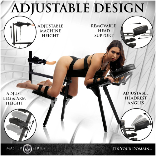 Obedience Bench With Sex Machine - Black