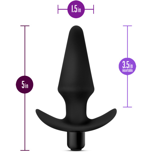 Anal Adventures Platinum - Silicone Vibrating Plug - Black