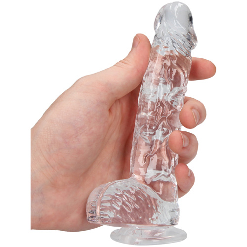 6 Inch Realistic Dildo With Balls - Translucent