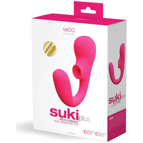 Suki Plus Rechargeable Dual Sonic Vibe - Foxy Pink