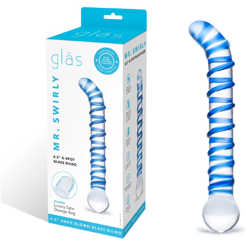 Mr. Swirly 6.5 Inch G-Spot Glass Dildo