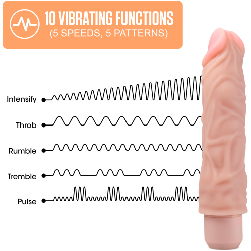 Dr. Skin Silicone - Dr. David - 8 Inch Vibrating Dildo - Beige