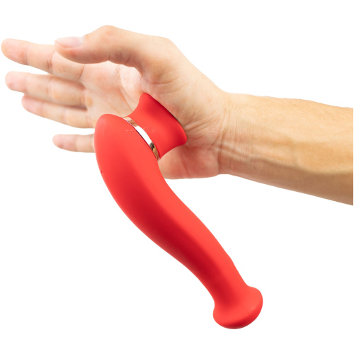 Destiny 15-Function Rechargeable Vibrating - Suction Wand - Cherry Red