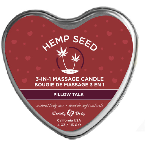 Hemp Seed 3-in-1 Massage Candle - Pillow Talk - 4 Oz