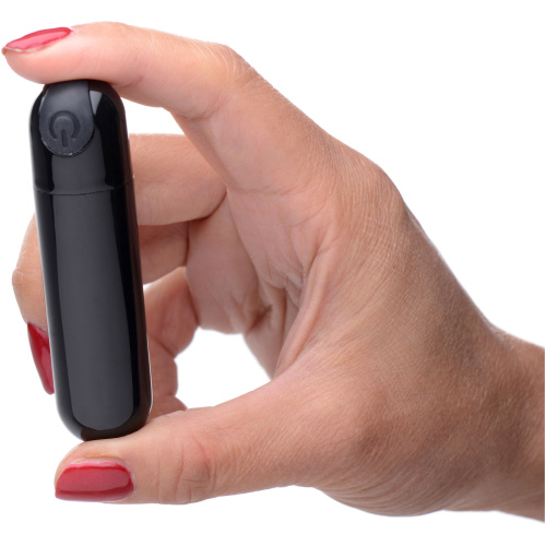 10x Rechargeable Vibrating Metallic Bullet - Black