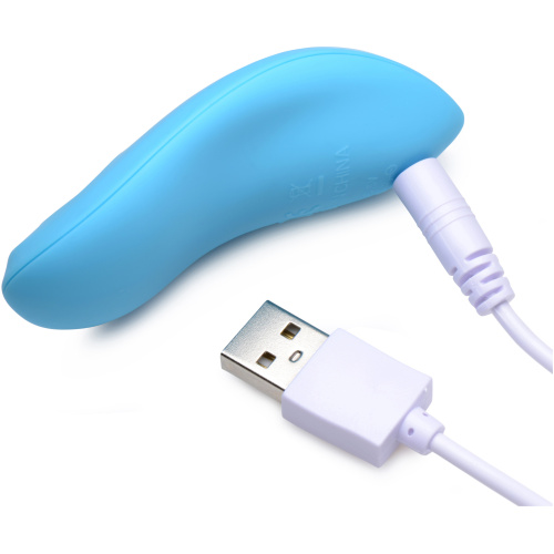 10x Mighty Rider Vibrating Strapless Strap-on - Blue