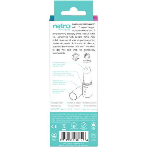 Retro Rechargeable Bullet - Turquoise
