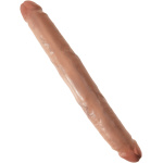 King Cock 12 Inch Slim Double Dildo - Tan