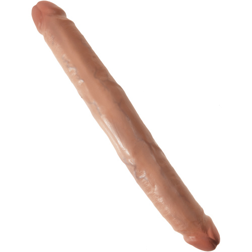 King Cock  12 Inch Slim Double Dildo - Tan