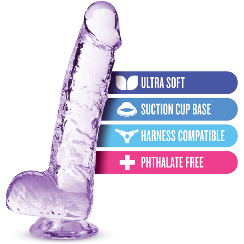 Naturally Yours - 6 Inch Crystalline Dildo - Amethyst