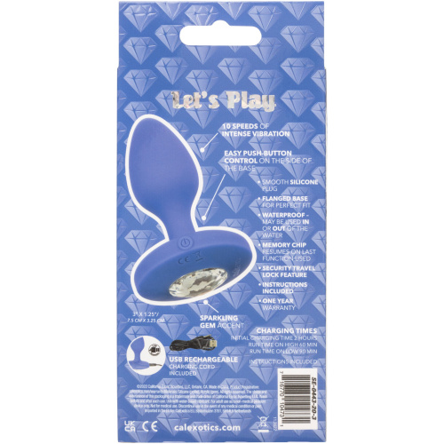 Cheeky Gems - Medium Rechargeable Vibrating Probe - Blue