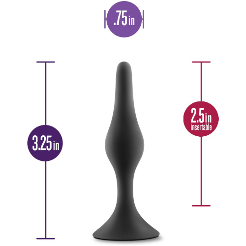 Anal Adventures Platinum - Silicone Beginner Plug - Small - Black
