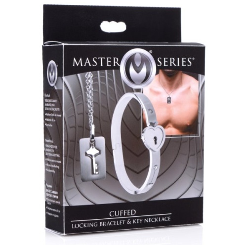 Cuffed Locking Bracelet and Key Necklace