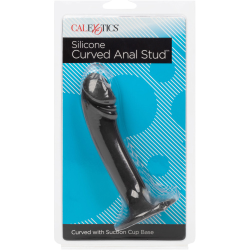 Silicone Curved Anal Stud - Black