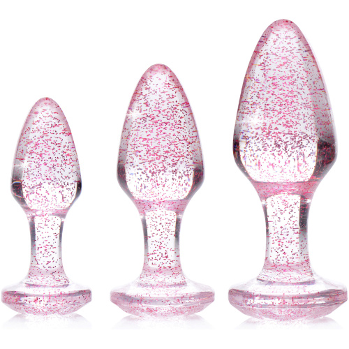Glitter Gem Anal Plug Set - Pink