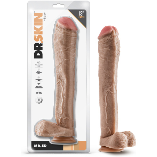 Dr. Skin - Mr. Ed - 13 Inch Dildo With Balls - Beige