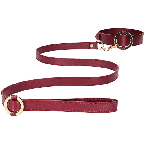 Ouch Halo - Collar With Leash - Burgundy