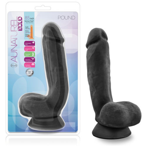 Au Natural - Bold - Pound - 8.5 Inch Dildo - Black