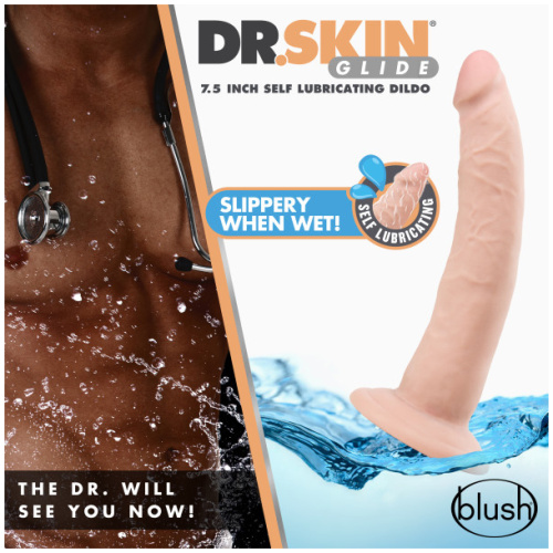 Dr. Skin Glide - 7.5 Inch Self Lubricating Dildo - Vanilla