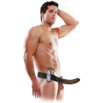 Fetish Fantasy Series 8-Inch Vibrating  Hollow Strap-on - Brown
