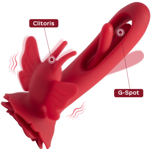 Layla - Butterfly Clit and G-Spot Vibrator - Red