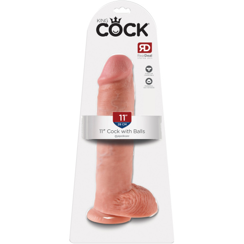 King Cock 11-Inch Cock With Balls - Flesh