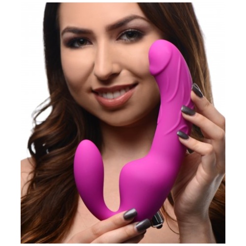 Royal Rider Vibrating Strapless Strap- on Dildo - Pink